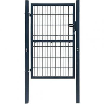 2D Anthracite Grey Single Fence Gate 106 x 190 cm