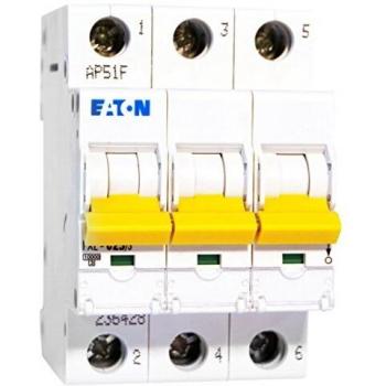 Interruptor Automático Eaton PXL-C25/3, 25A, 3 Polos, Curva Tipo C, Poder de Corte 10 kA, Montaje en Carril DIN