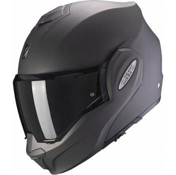 Casco Modular Scorpion Exo-Tech Evo Solid Negro Gris (M)