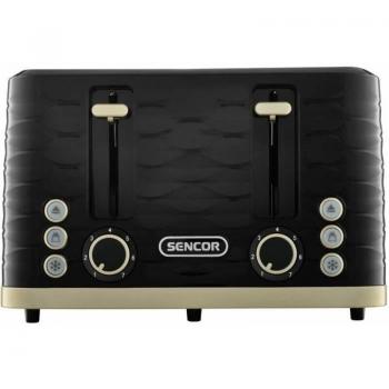 Tostadora Sencor STS 7551BK - 1600 W - 4 ranuras - Negro/Dorado