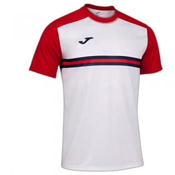 Camiseta Joma Hispa IV Manga Corta Hombre Blanco Rojo