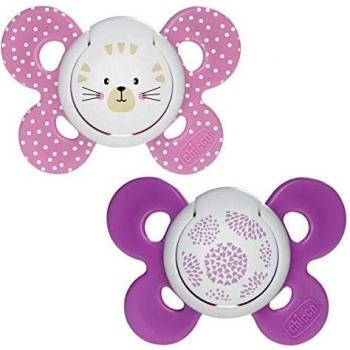 Chicco Physio Comfort Silicone Pacifier for Girls 6-16 Months (2 Pack)