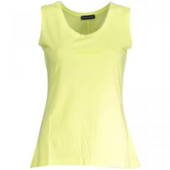 Sunny Organic Cotton Sleeveless Yellow Tank Top with Logo Print - Size S