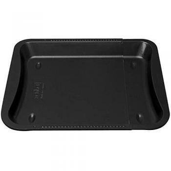 Zenker Bandeja Horno Universal Antiadherente Extensible de Acero con revestimiento Teflon para pizza, empanada, galletas, asados, bizcochos, repostería en color negro, 34,5-52x33x3cm