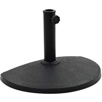 Black Half Round Umbrella Base 9 kg Polyresin