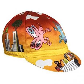 Gorra de Ciclismo Cinelli Massimo Giacon Amarillo, Naranja, Unisex Adulto, Talla única