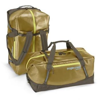 Bolsa Duffle Eagle Creek Migrate 90L Marrón Campo con Correas Ocultas y Apertura Completa