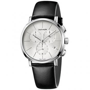 Calvin klein mens chronograph quartz watch with leather strap k8q371c6