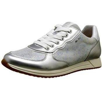 Geox Boy's Girl J JENSEA D Sneaker, Silver Lt Grey Silver C1355, 10 UK Child