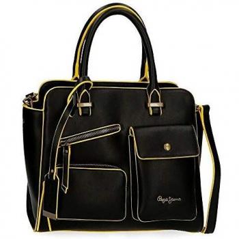 Pepe Jeans Zoe Bolso Negro 29x25x12 cms Piel Sintética