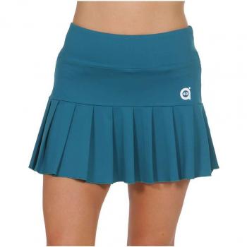 Falda tableada Nicole Petrol con cinturilla ancha y short interior - A40Grados