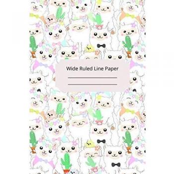 Baby Alpaca Theme Wide Ruled Line Paper