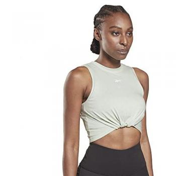 Camiseta sin mangas mujer Reebok Gathered Solid verde y azul, talla S