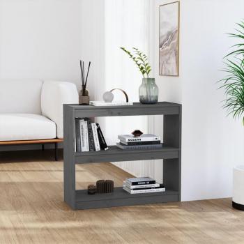 Estantería/Divisor de espacios Gris 80x30x71,5 cm Madera maciza de pino