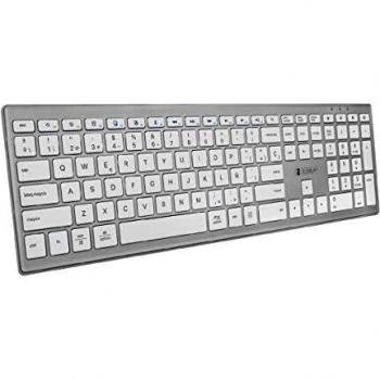 Subblim Teclado Completo Inalámbrico Bluetooth Pure Extended Compatible con Dispositivos Android, iOS, Mac OS y Windows, Color Plata