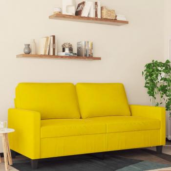Sofá de 2 plazas en terciopelo amarillo de 140 cm