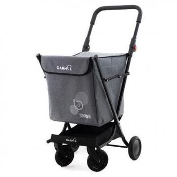 Carro de compra y transporte animal plegable 4 ruedas giratorias 360