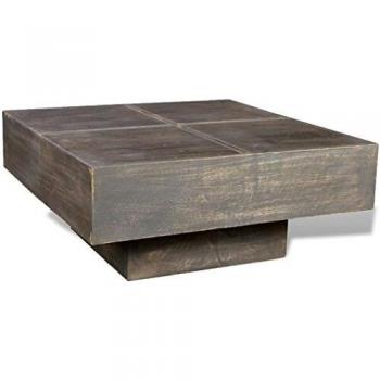 vidaXL Coffee Table Dark Brown Square Solid Mango Wood