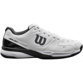 Wilson RUSH COMP Clay Court, Zapatillas de tenis hombre, todos los niveles, tierra batida, tejido/sintético, blanco/negro