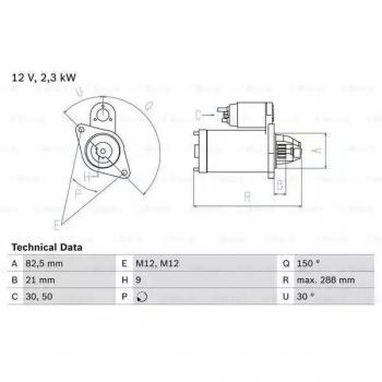 Motor de Arranque BOSCH 0 986 011 150 - Tipo: Motor de arranque; Marca: BOSCH; Número de pieza: 0 986 011 150