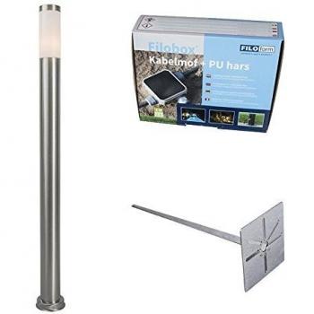 Baliza de acero 110cm IP44 con estaca y kit de conexión subterránea - ROX