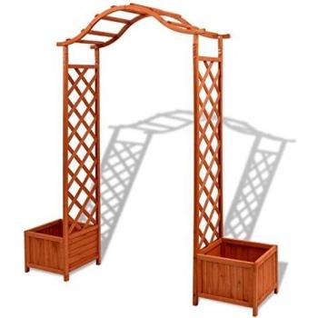 Rose Arch Trellis with Planters 180x40x205 cm (70.9x15.7x80.7)