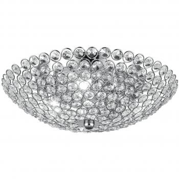 Plafón Planet 2 bombillas Metal Cristal Cromo 20x15x11cm