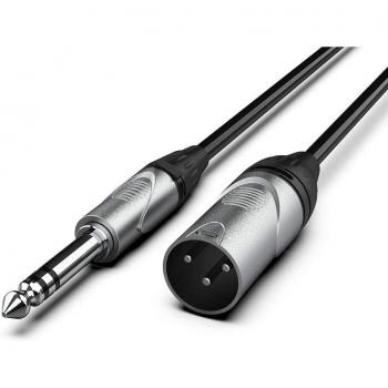 Audibax Pro Cable XLR Macho a Jack Balanceado 3 Metros Negro