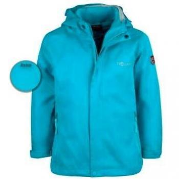 Trollkids Chaqueta Impermeable Finnmark para niños, Color Turquesa Talla 3 años