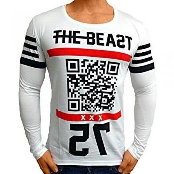 TPM Black Label - Camiseta de manga larga - para hombre Weiß THE BEAST 75