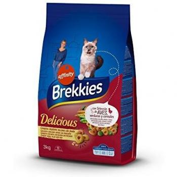 Brekkies Pienso para Gatos Delicious con una Selección de Aves y Verduras - 3000 gr
