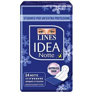 Compresas Lines Idea Noche con Alas 14 unidades