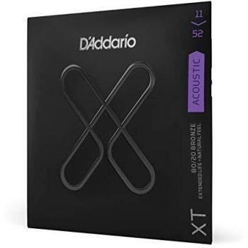 D'Addario XT 80/20 Bronze Custom Light Acoustic Guitar Strings 11-52
