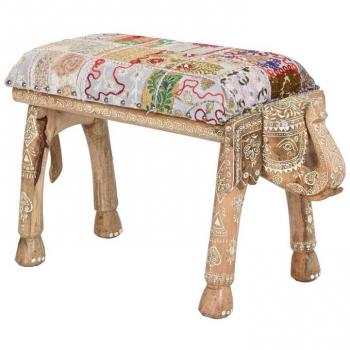 Banqueta DKD Home Decor Elefante Multicolor Madera de mango 65 x 31,7 x 38 cm