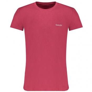 Gaudi Men's Red Cotton T-Shirt - Size M, Trendy Print Logo, Short Sleeve