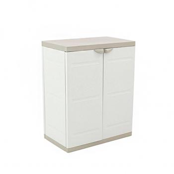 Armario media altura 2 estantes beige 70x41x88 cm