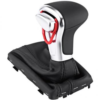 Qiilu Nueva Pomos palanca de cambio +Bota cuello de cuero negro