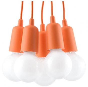 Lámpara de Techo Diego 5 Naranja, Suspensión PVC, E27, para 5 Bombillas LED