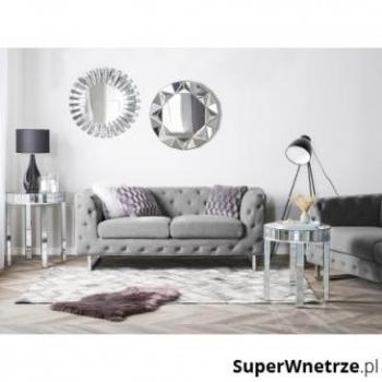Sofá Chesterfield 2 Plazas Tapizado en Gris Claro con Botones Capitonné Vissland