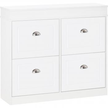 Mueble Zapatero Tott Homcom 16 Pares Blanco 83X98x24 Cm