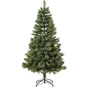 HOMCOM Árbol Artificial de Navidad de 490 Ramas 170 Luces LED Base de Metal Plegable Estructura con Bisagras para Interiores Φ75x150 cm Verde