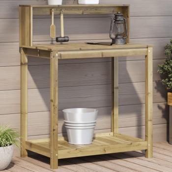 Mesa de Plantación con Estantes Banco de Trabajo Macetas Madera Douglas Color Pino natural, Blanco, Douglas natural - vidaXL 82,5x50x109,5 cm Marrón