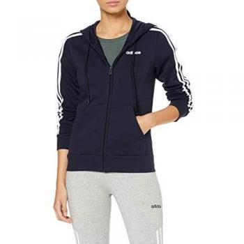 adidas Essentials 3 Stripe Full Zip Hoodie - Navy 