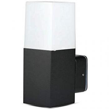 Lámpara de pared cuadrada exterior GU10 negra IP54 con difusor blanco opaco V-TAC VT-7613