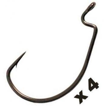 Fiiish Lures - Black Minnow Anzuelo BM120 - Anzuelo para Señuelo Blando de Vinilo - Pesca Spinning de Bass Lubina y otras especies - Pack x 4 Anzuelos Nº 3