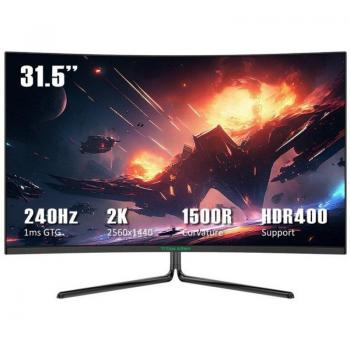 Monitor Gaming Curvo Titan Army C32C1S 32 Pulgadas, Resolución 2K (2560 x 1440p), Alta Frecuencia de Actualización de 240 Hz, Tiempo de Respuesta de 1ms