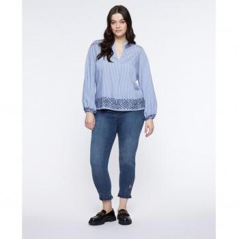 Jeggings de mujer con detalle de macramé en el bajo y cintura elástica interna