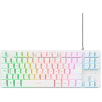 Teclado Gaming Trust GXT 833W Thado TKL Español Blanco, Retroiluminación RGB, Anti-Ghosting, Cable USB