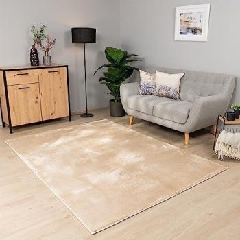 Alfombra para Salón de Habitación Pelo Corto Lavable en Lavadora Suave 140x200 cm, Beige Oscuro - Paco Home