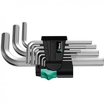 Set de llaves acodadas métricas, cromado mate 950/9 Hex-Plus 2 Wera 05021909001